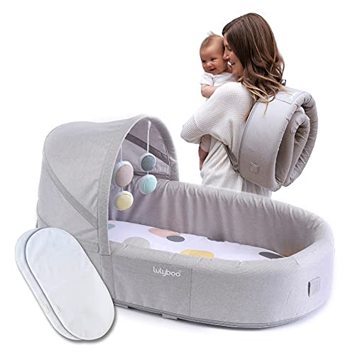 Lulyboo Premium Play Lounge for Newborn, Infant - Bubble Baby Nest Lounge - Gray Indoor/Outdoor Cuddle & Play Launch