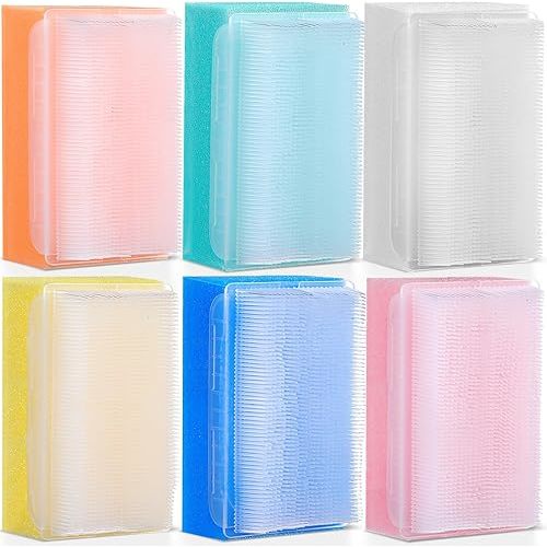 Sunnyray 6 Pack Bath Sponges Soft Foam Scrubber with Cradle Cap Bristle Brush 2 in 1, Cleansing Body, Hair and Scalp Cleansing, Gentle on Baby and Toddler Sensitive Skin, Sterile and Safe