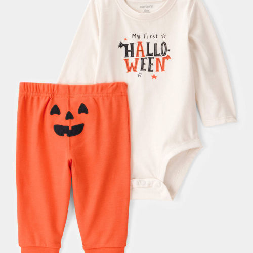 Ivory/Orange Baby 2-Piece My First Halloween Long-Sleeve Bodysuit Pant Set | Carter’s Oshkosh Canada