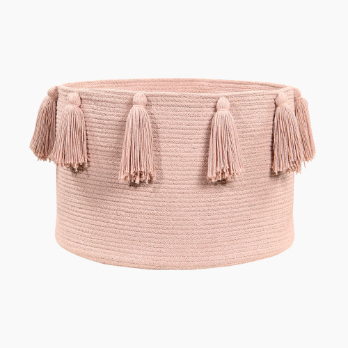 Lorena Canals Cotton Tassel Basket - Vintage Blush