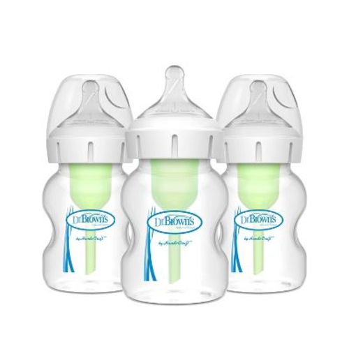 Dr. Brown's 5oz Anti-Colic Options+ Wide-Neck Baby Bottle with Level 1 Slow Flow Nipple - 3pk - 0m+