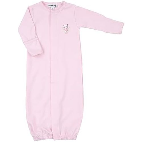 Magnolia Baby Baby Girl Tiny Buck Pink Embroidered Converter