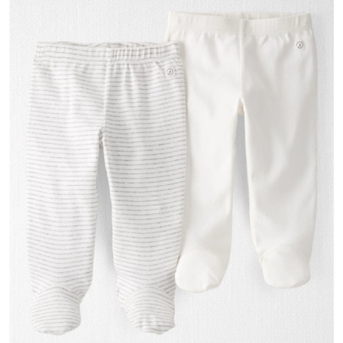 Baby 2-Pack Organic Cotton Rib Footed Pants