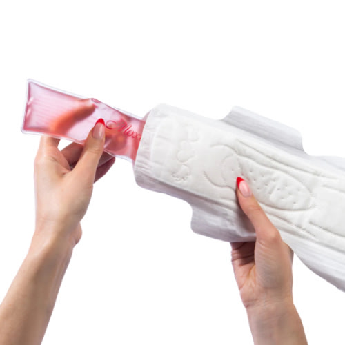 Moxie Postpartum pads 12pk with a reusable warming/cooling gel pack