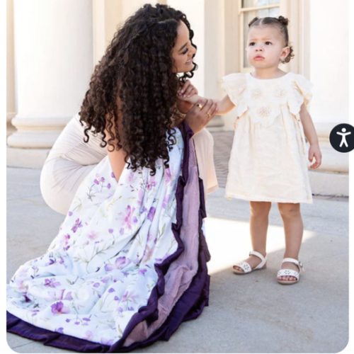 Dusty Plum Wildflower Plush Blanket | Minky Couture