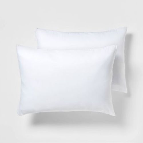 Room Essentials™ Standard Queen Soft Zippered Machine Washable Pillow Protector- 2 Pack- White: 100% Polyester, OEKO-TEX Certified