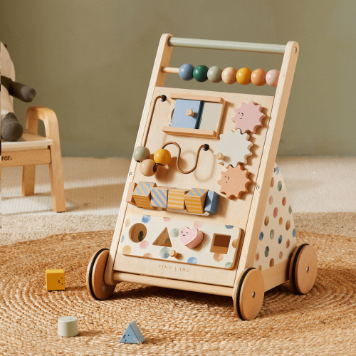 Tiny Land Versatile Natural Wooden Baby Walker
