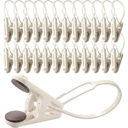 PHOBA Premium Baby Clothes and Pants Clips 48 Pack with Silicone Pads, Modern Non-Slip Hanger Clips for Nursery Organization, Space-Saving Slim Design, Beige and White Mix (Premium)