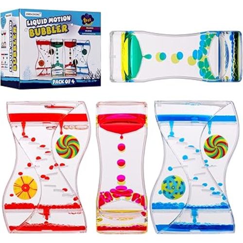 XINBAOHONG Liquid Motion Bubbler Sensory Toy for Kids and Adults 4-Pack,Calming Stress Relief Fidget Toys for ADHD Autism, Office Desk Decor