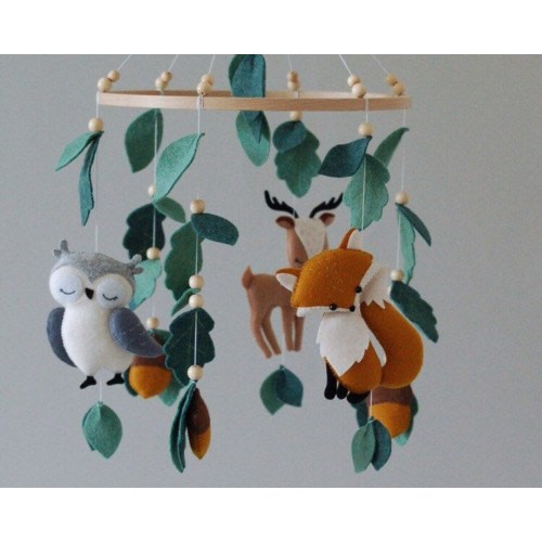 Baby mobile woodland mobile Nursery mobile woodland animals Crib mobile baby girl mobile baby mobile boy hanging mobile