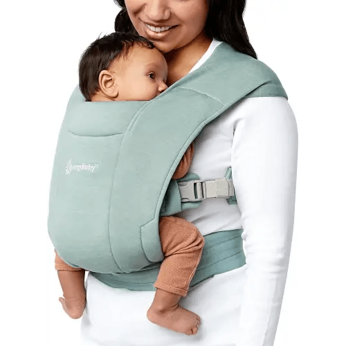 Ergobaby Embrace Cozy Newborn Essentials Baby Carrier Wrap (7-25 Pounds), Ponte Knit, Jade Green