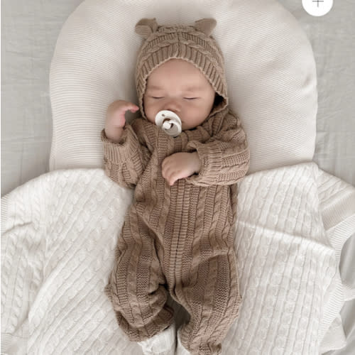 Luna + Luca Baby Bear Jumpsuit - Acorn
