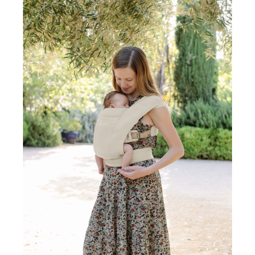 Ergobaby Embrace Baby Carrier Newborn to Toddler - Lightweight Ergonomic Baby Carriers - Cozy Essentials (7-25 Pounds), Ponte Knit, Camel