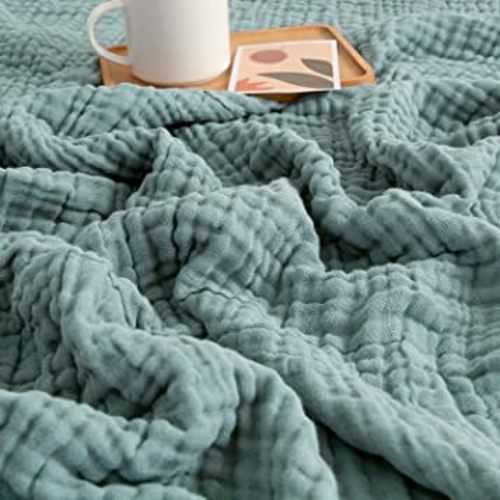 Amazon.com: EMME Cotton Throw Blanket 100% Muslin for Couch 4-Layer Breathable Gauze All Season Soft and Lightweight Pre-Washed (Light Tan, 55"x75") : Home & Kitchen