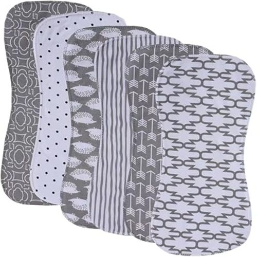 6 Pack Cotton Baby Burp Cloths Extra Absorbent Soft for Baby Boys and Girls