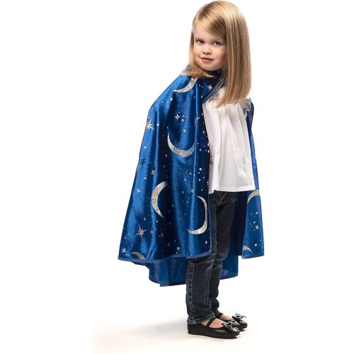 Little Adventures Royal Blue Wizard Costume Cape Age 3+ - Machine Washable Child Pretend Play and Party Dress-Up with No Glitter