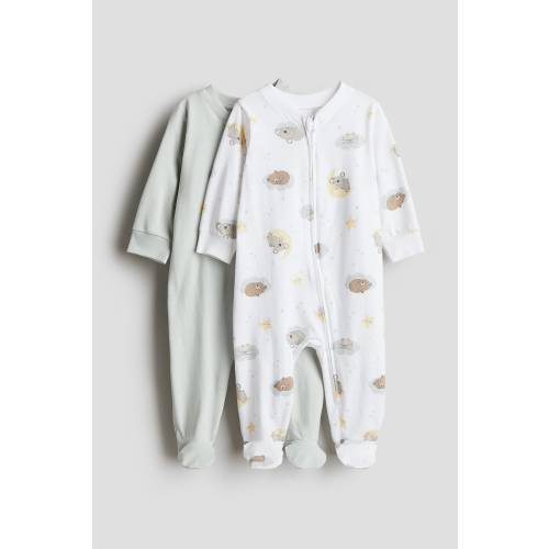 2-PACK ZIP-UP PAJAMA JUMPSUITS