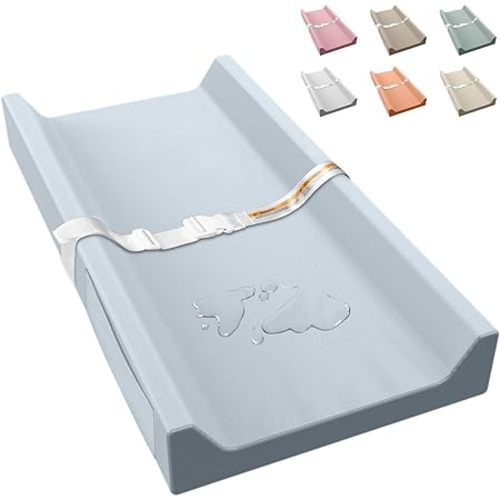 Vegan Leather Baby Changing Pad, Waterproof & Wipeable Soft Diaper Changing Mat 32“ x 16.6" Comfortable Infant Changing Station for Dresser & Table