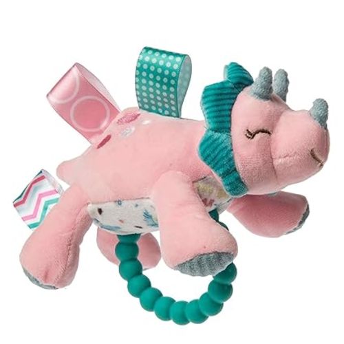 Soft Baby Rattle with Soothing Teether Ring and Sensory Tags, 6-Inches, Aroar-a-Saurus Dinosaur - Aroar-a-saurus Dinosaur