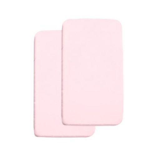 Breathablebaby All-in-one Fitted Sheet & Waterproof Cover, For 36" X 18" Cradle Mattress (2-pack), Light Pink