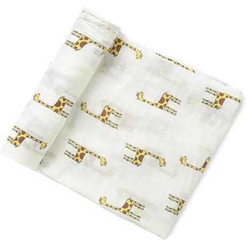 Newborn Baby Wrap Muslin Gauze Cotton Swaddle Blanket (Giraffe)