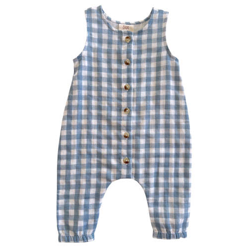 Blue Gingham / Organic Bay Jumpsuit