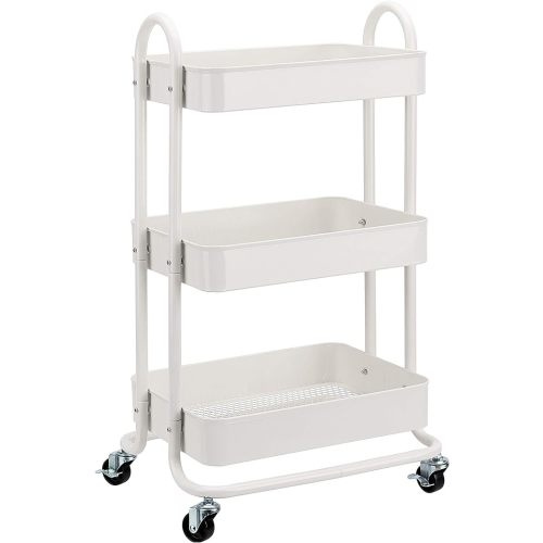 Amazon Basics 3-Tier Rolling Utility or Kitchen Cart - White