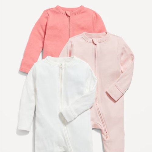 Unisex 3-Pack Sleep & Play 2-Way-Zip Footed One-Piece for Baby | Old Navy
