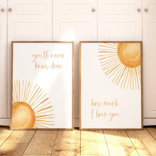 Sunshine Boho Nursery Wall Decor, Boy Nursery Wall Art, Girl Room You&#39;ll Never Know Dear, Baby Shower Gift, Gender Neutral Nursery Decor