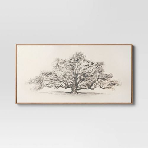 47" X 24" Pen And Ink Tree Framed Wall Canvas - Threshold™