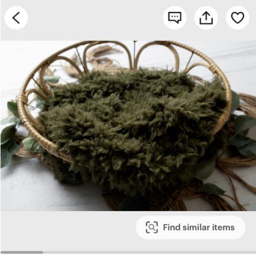 RTS Dark Olive Green Faux Flokati Fur Newborn Photography - Etsy