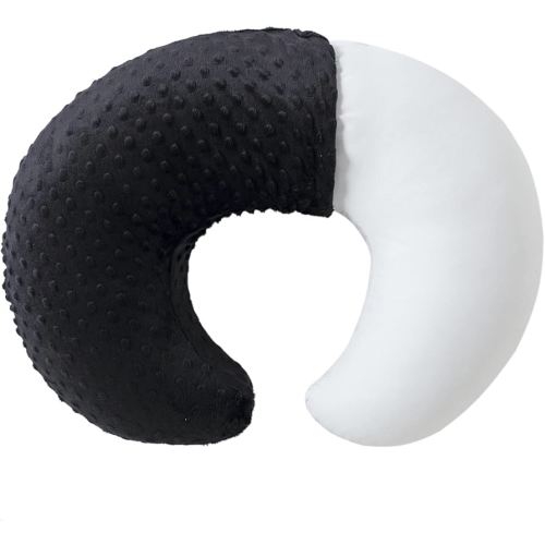Baby Nursing Pillow and Body Positioner with Premium Slipcover for Breastfeeding for Baby Boys and Girls, Feeding Pillow with Breathable Comfortable Pillowcase (Black)