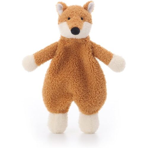 Apricot Lamb Stuffed Animals Security Blanket Yellow Fox Infant Nursery Character Blanket Luxury Snuggler Plush(Yellow Fox, 10 Inches)