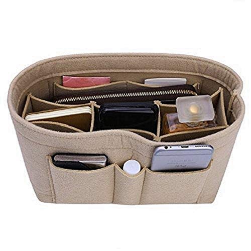 ZTUJO Purse Organizer Insert, Felt Bag Organizer For Handbag Purse Organizer,13 Colors, 6 Size (X-Large, Beige)
