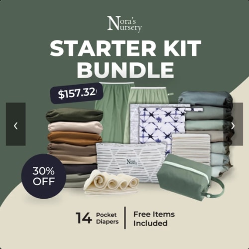 Nora’s Nursery Cloth Diaper Starter Kit (14 diapers + accessories)