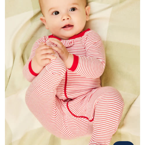 LAKE | Baby | Pima Cotton Pajamas | Classic Red Baby Sleeper