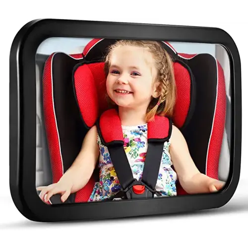 Baby Car Mirror, DARVIQS Car Seat Mirror, Safely Monitor Infant Child in Rear Facing Car Seat, Wide View Shatterproof Adjustable Acrylic 360°for Backseat, Crash Tested and Certified for Safety