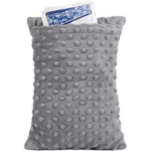 Abdominal Surgery Pillow with Pocket, Hysterectomy Pillow, Lumpectomy Recovery Pillow for Women, Small Pillow for Travel (Grey)