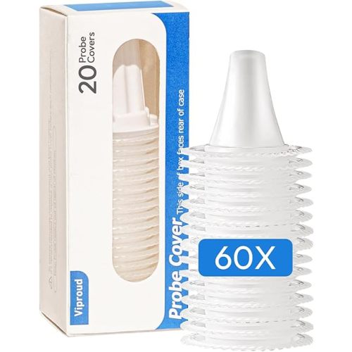 60X Ear Thermometer Probe Covers, for All Braun Thermometer Ear Covers, Lens Filters, Refill Caps, 0% BPA Disposable Covers (60)