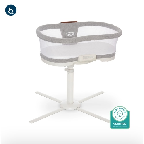 HALO - BassiNest Luxe Vibrating Bassinet, Bedside Sleeper - white