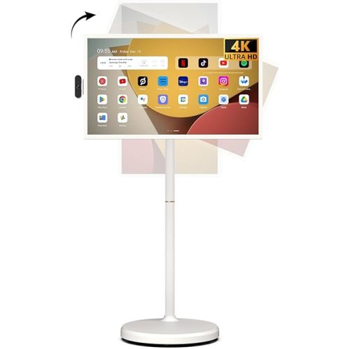 ApoloSign 32'' UHD 4K Smart Portable TV 2nd Gen, 16(8+8) GB RAM+256GB, Android 14, EDLA-Certified, Portable Touch Screen Monitor, Built-in 9300mAh Battery, Full Swivel Rotation, Voice Remote Control