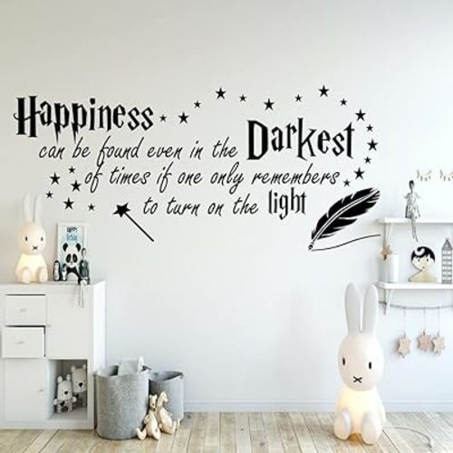 Quote Happiness can be Found Even in The Darkest Wall Sticker Decor Nursery Decal for Kid’s Room
