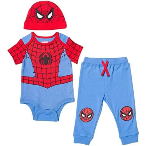 Marvel Avengers Black Panther Baby Cosplay Bodysuit Pants and Hat 3 Piece Outfit Set Newborn to Infant