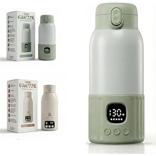 Portable Bottle Warmer 12.8oz – Baby Bottle Warmer for Breast Milk & Formula, Fast Heating with Smart Temperature Control, Long Battery Life, Cordless for Travel, Car & Outdoor Baby Feeding