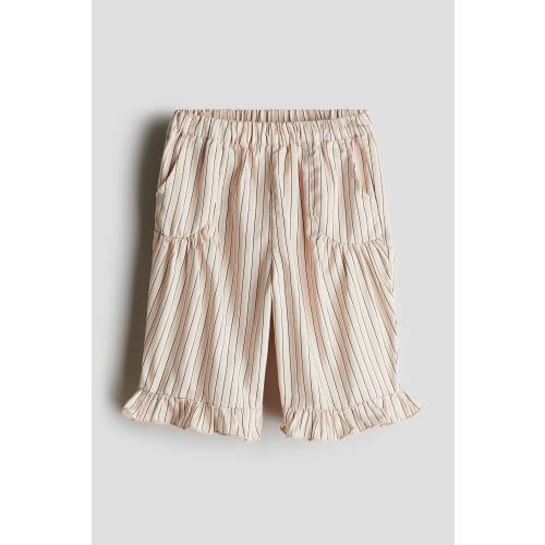 RUFFLED COTTON POPLIN PANTS