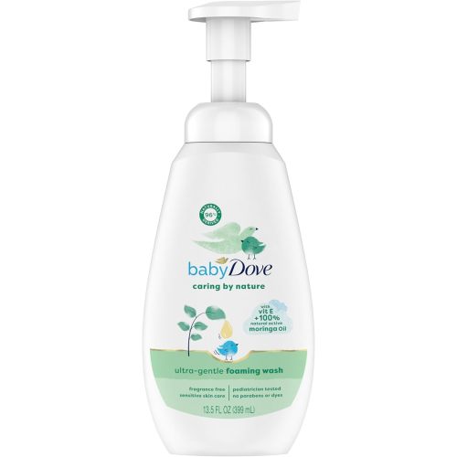 Baby Dove Ultra Gentle Foaming Wash Caring By Nature Cleanse and Nourish Baby’s Skin Contains Vitamin E and 100% Natural Moringa Oil 13.5 fl oz