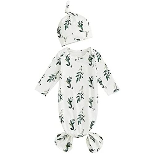 Infant Newborn Baby Girls Floral Sleep Gown Headband Sleepwear Romper Sleeping Bags Outfits
