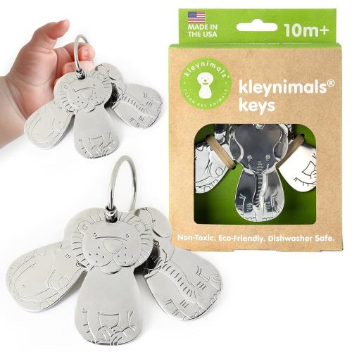 Kleynimals – Original Stainless Steel Toy Keys for Babies – Made in USA, Heirloom Quality, Safe, Non-Toxic, BPA-Free – Ideal for Sensory Play & Early Development - Mom Owned & Invented