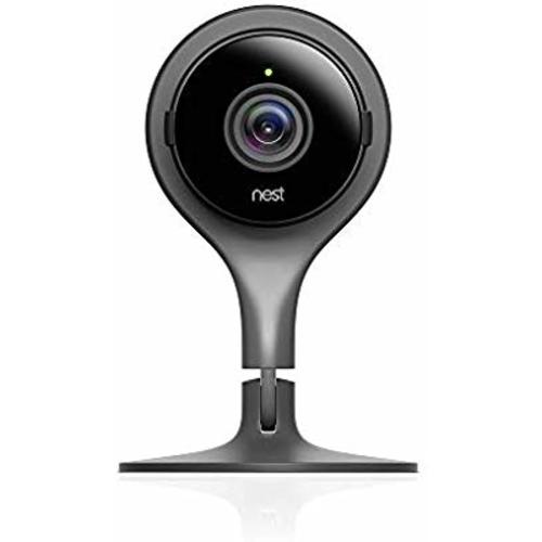 Nest Cam Indoor Wired Home Security Camera, 24/7 live video, 1080p HD, Wifi, Night Vision, 2-Way Talk, Mobile Intelligent Alerts, 3-hour event snapshot, works with Google Assistant & Alexa - 1 Camera