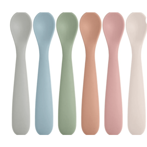 6 Pack Silicone Baby Spoons, Baby Spoons Self Feeding